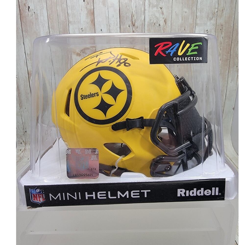 TJ Watt Autographed Pittsburgh Steelers Speed Mini Helmet Beckett Authenticated